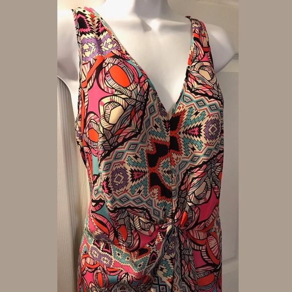 Anthro LEIFNOTES Glass Tile Blouse 100% Silk Top Shirt Sleeveless colorful geo - Picture 3 of 9